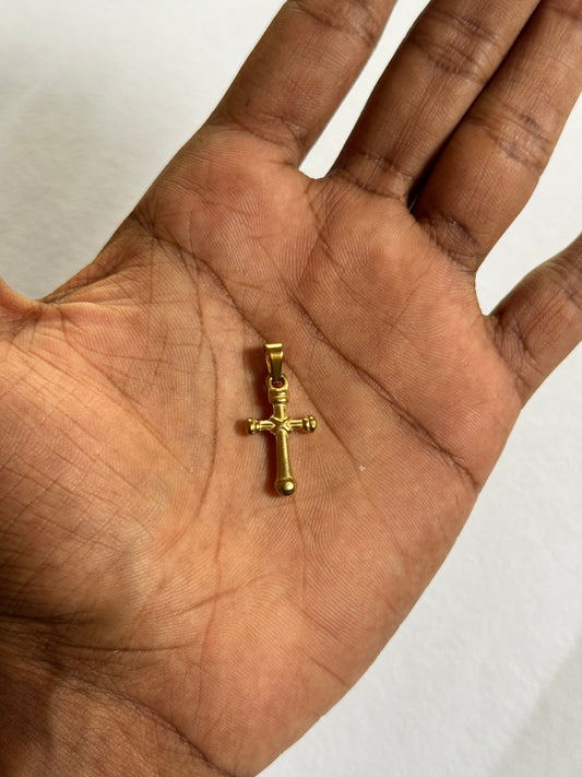 Cross minimal golden 18k gold-plated pendant