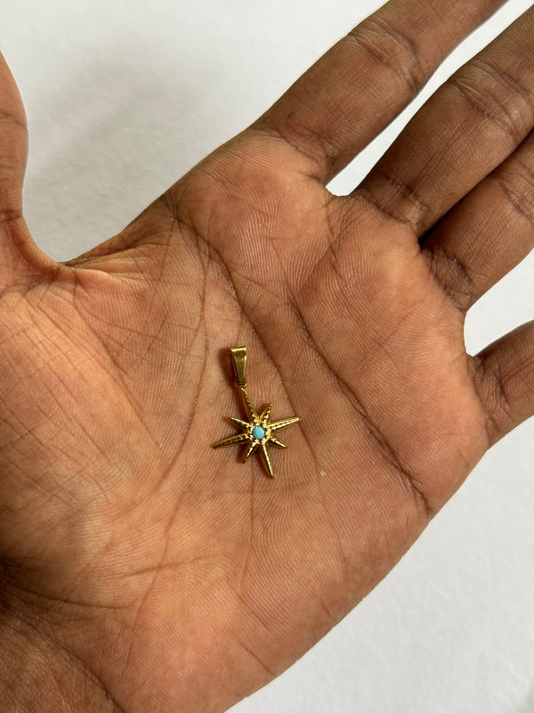 Star  necklace 18k gold-plated pendant with hook