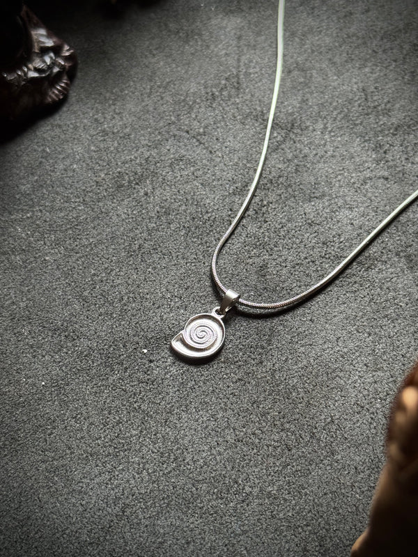 Naruto spiral silver stainless steel necklace in 55 cm chain