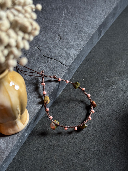 Macramé brown anklet
