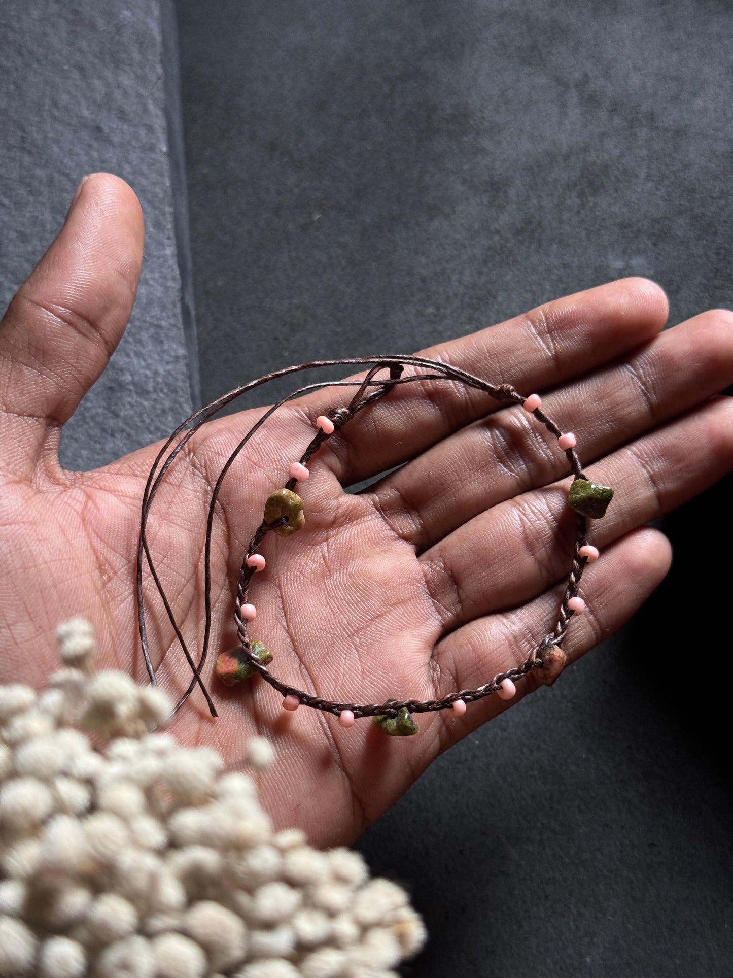 Macramé brown anklet