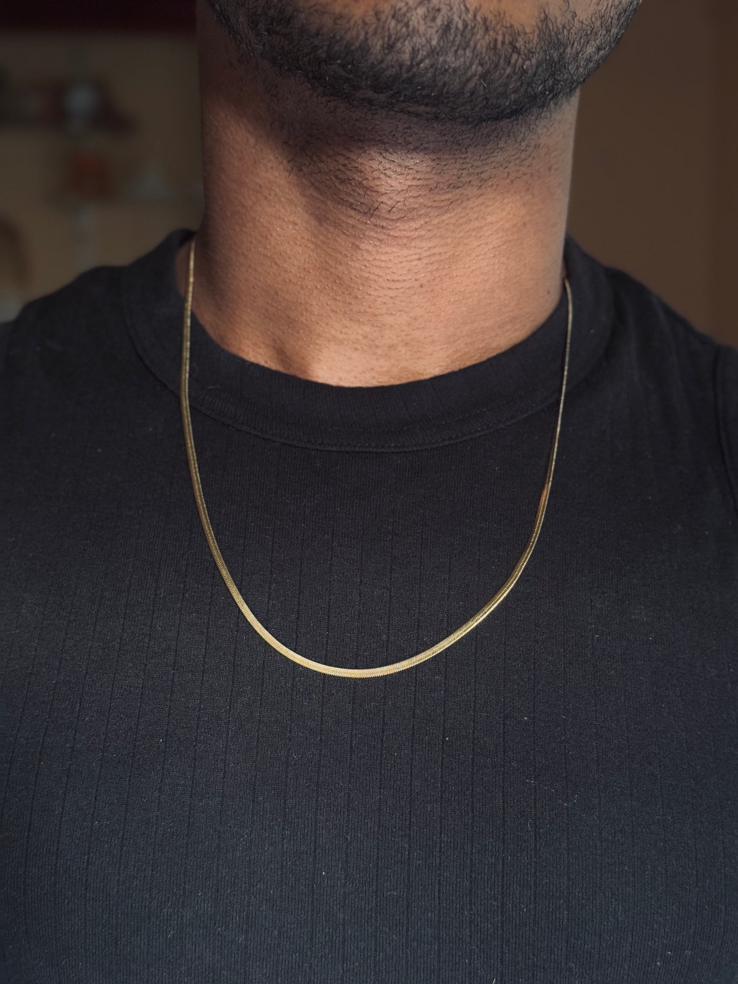Snake stainless steel 18k gold plated chain 55 cm x 2mm