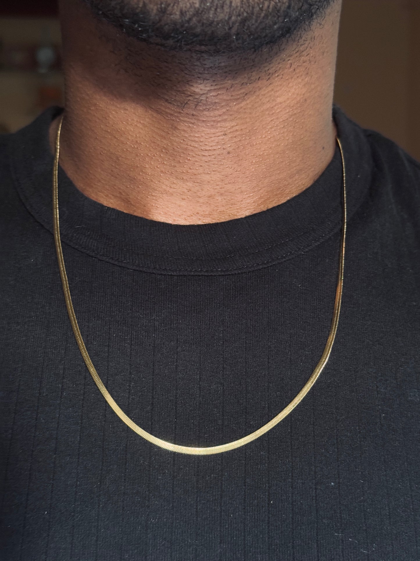 Snake stainless steel 18k gold plated chain 55 cm x 2mm