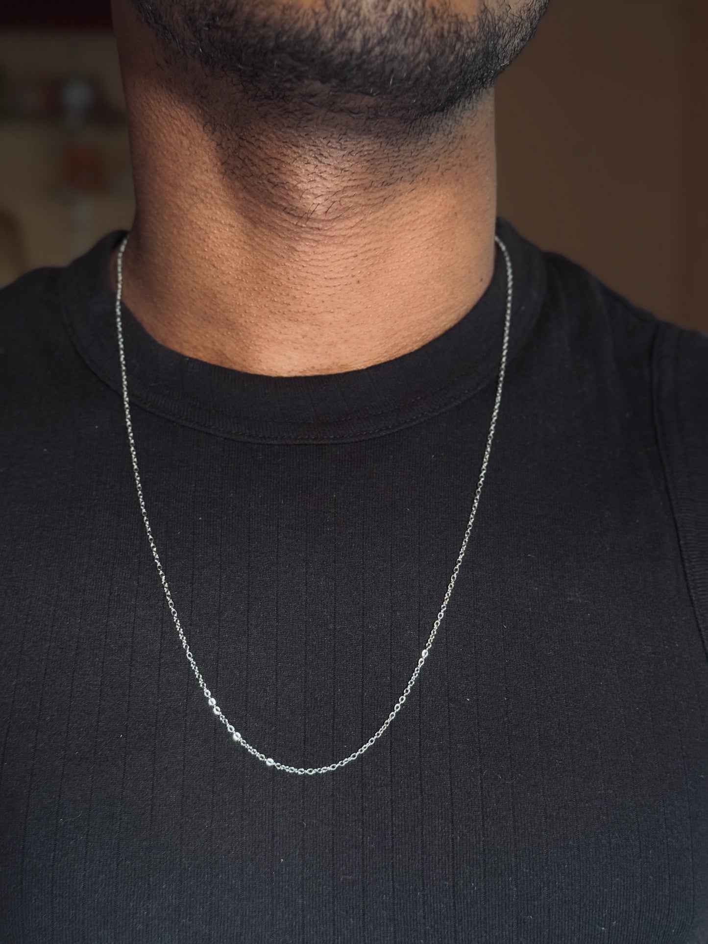 cable stainless steel silver chain 60 cm x 2mm
