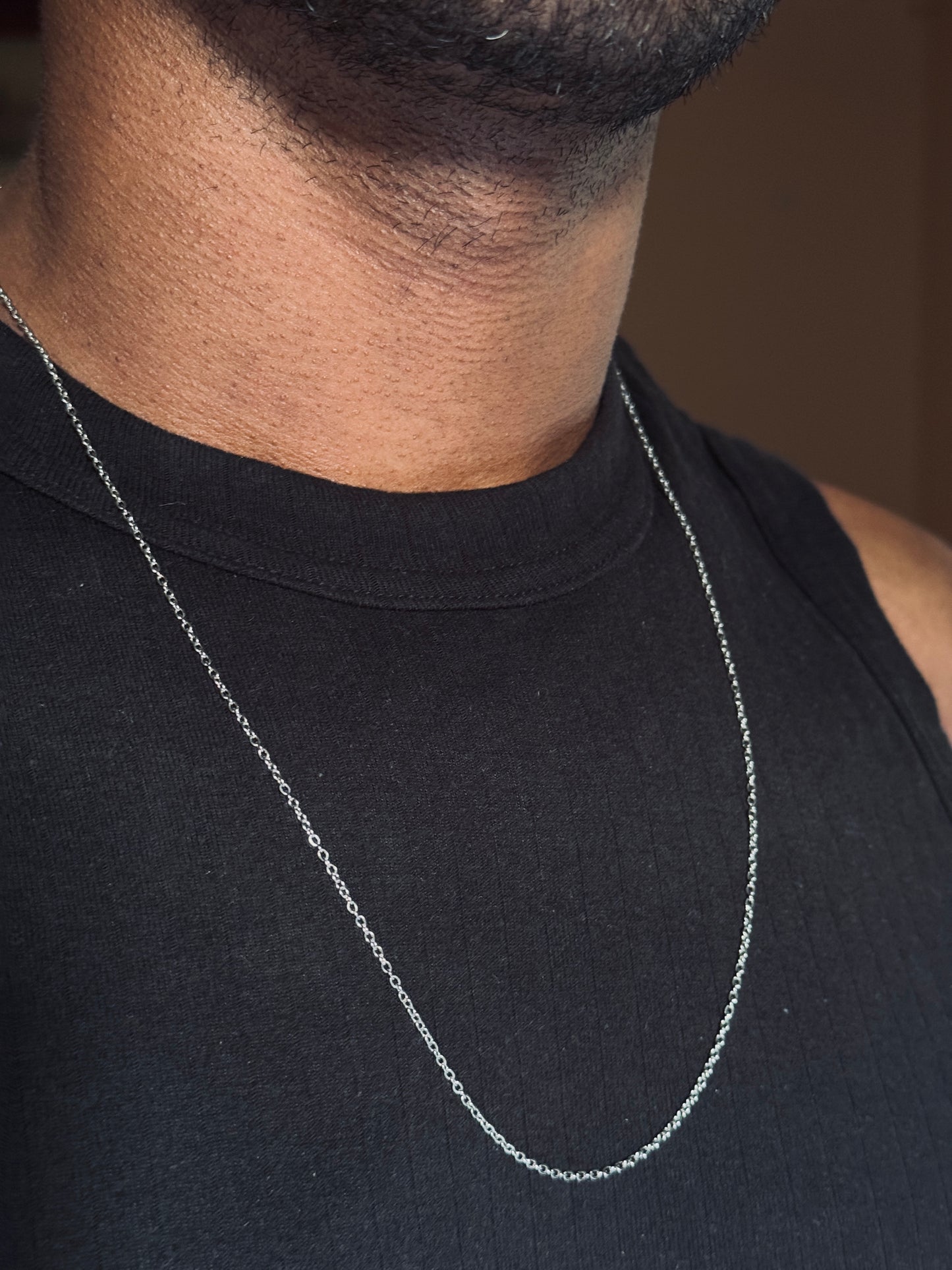 cable stainless steel silver chain 60 cm x 2mm