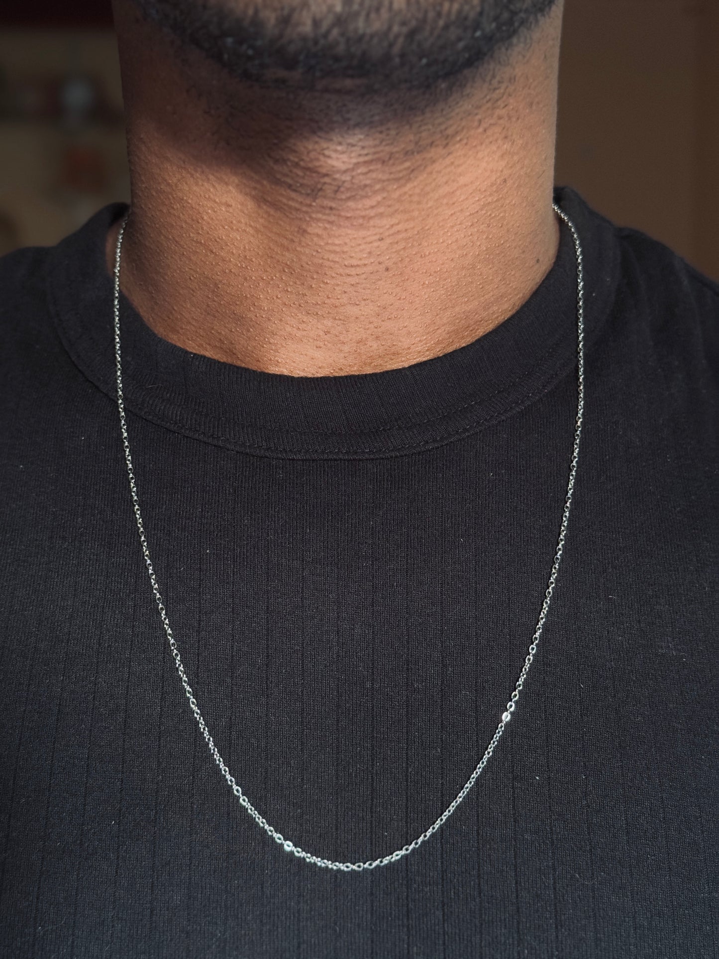 cable stainless steel silver chain 60 cm x 2mm