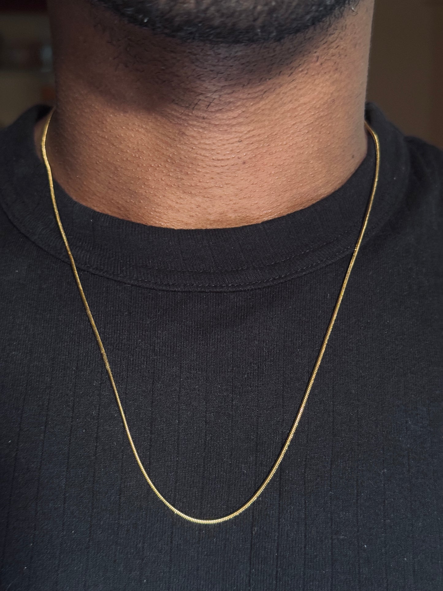 Round stainless steel 18k gold plated chain 55 cm x 1.2mm