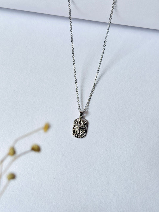 Star rectangle stainless steel necklace