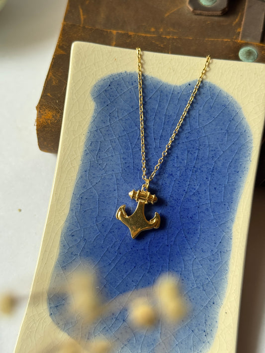 Anchor necklace 18k gold-plated