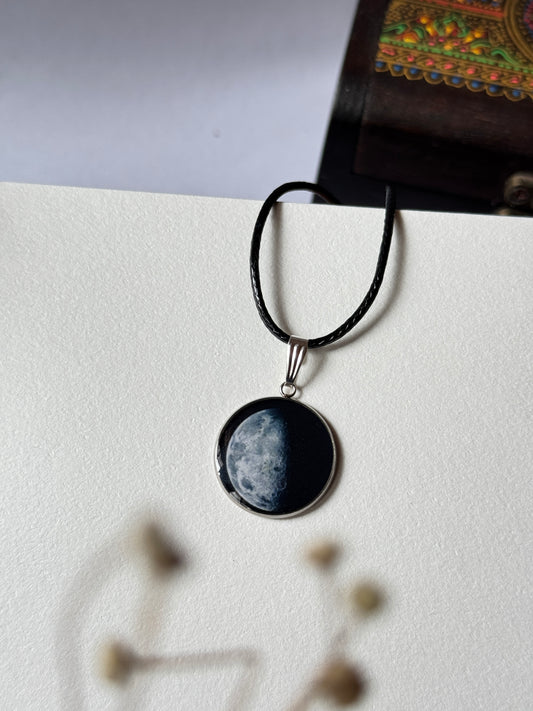 Half moon resin necklace