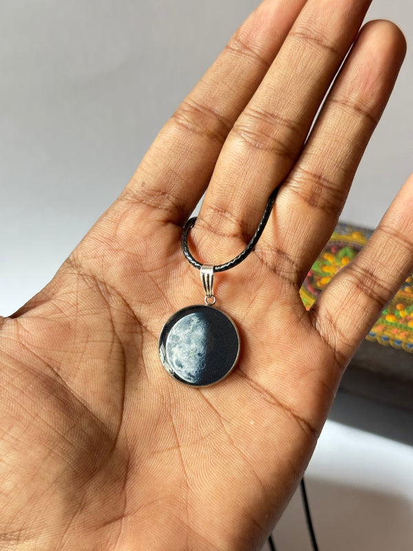 Half moon resin necklace