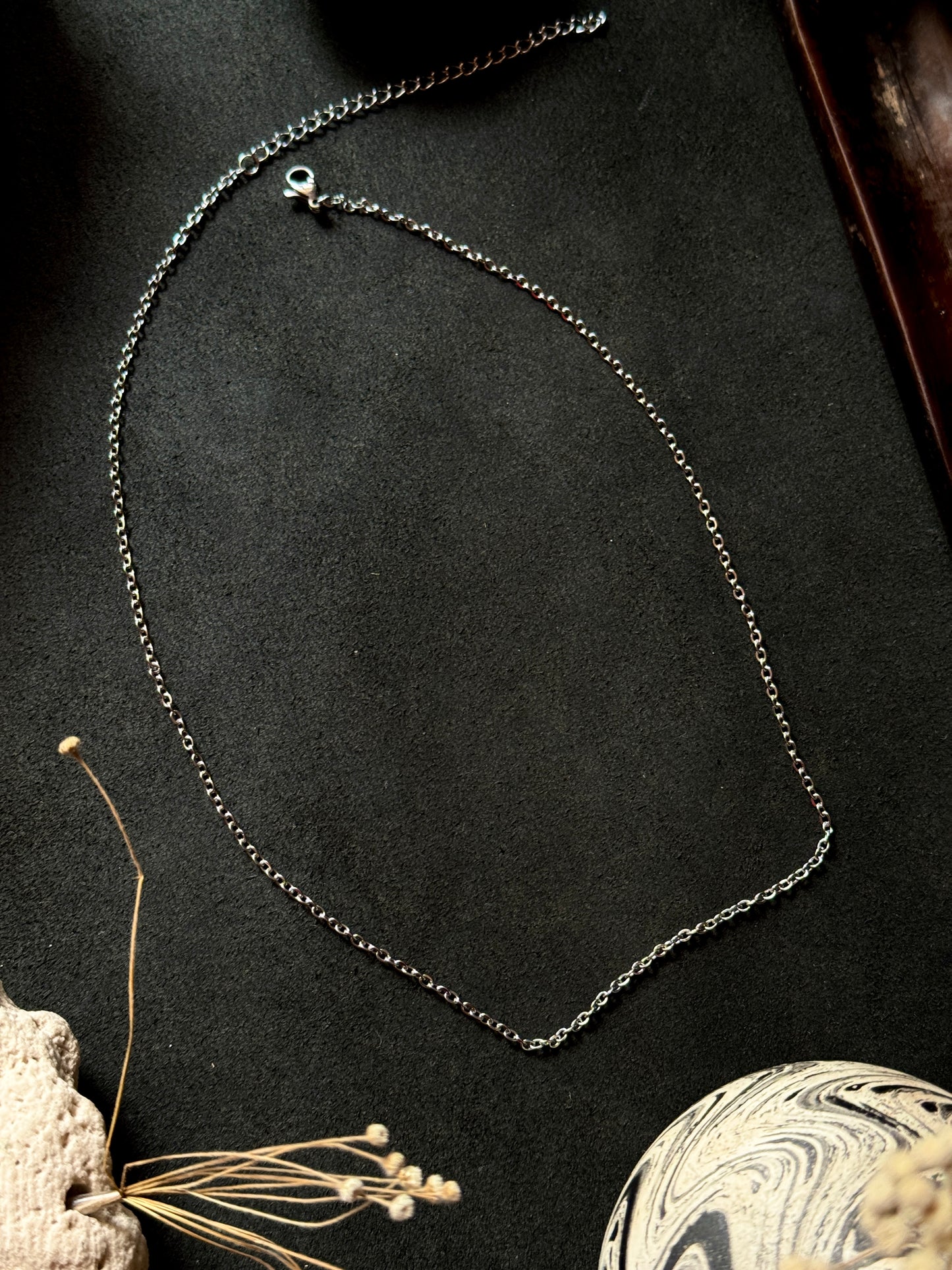 Cable stainless steel silver chain 45+7.5 cm x 2mm
