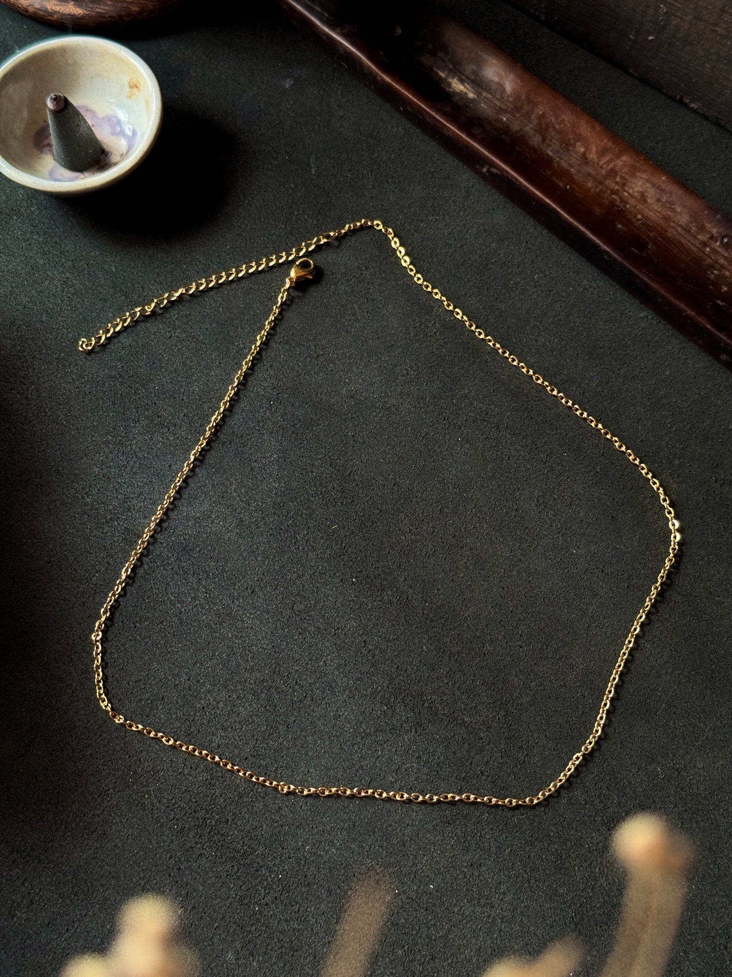 cable stainless steel 18k gold plated chain 45+7.5 cm x 2mm