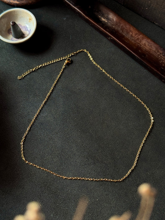 Cable stainless steel 18k gold plated chain 45+7.5 cm x 2mm