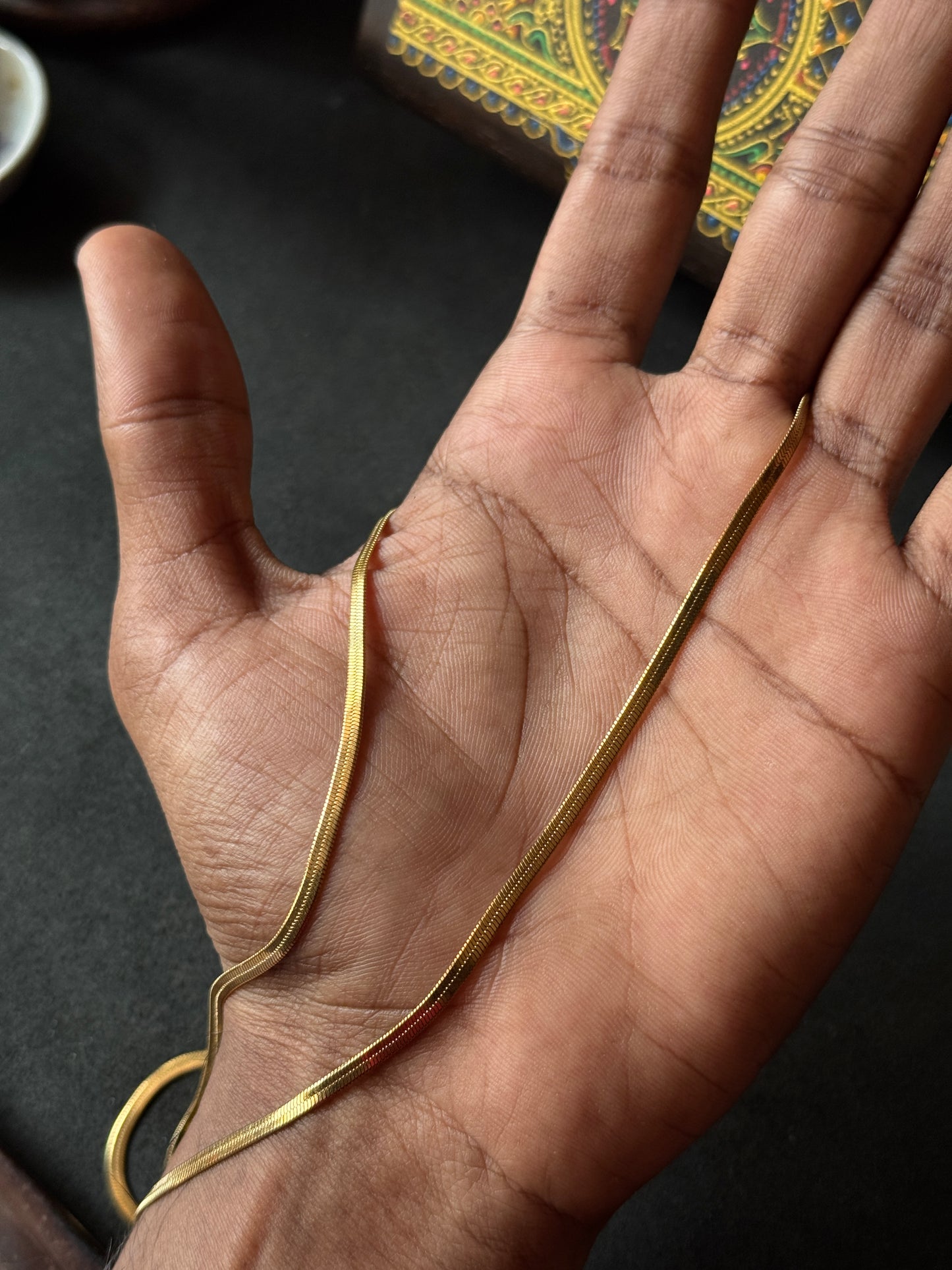 Snake stainless steel 18k gold plated chain 55 cm x 2mm