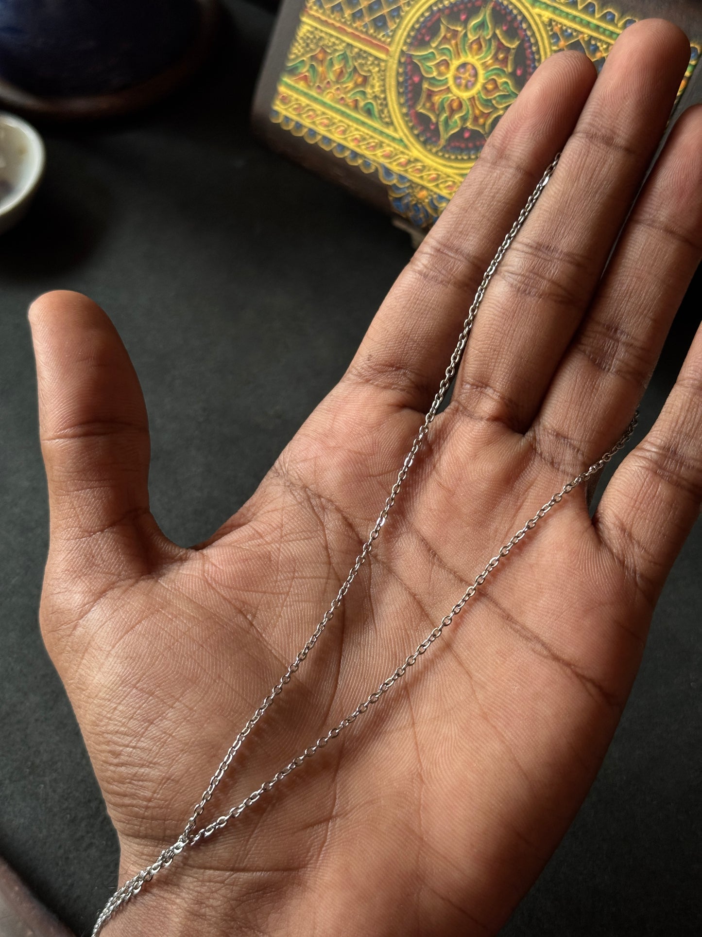cable stainless steel silver chain 60 cm x 2mm