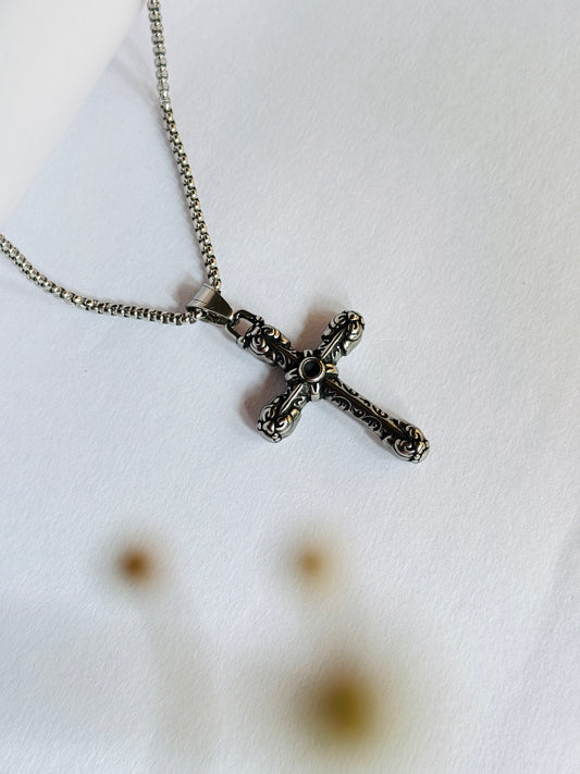 Big cross stainless steel necklace