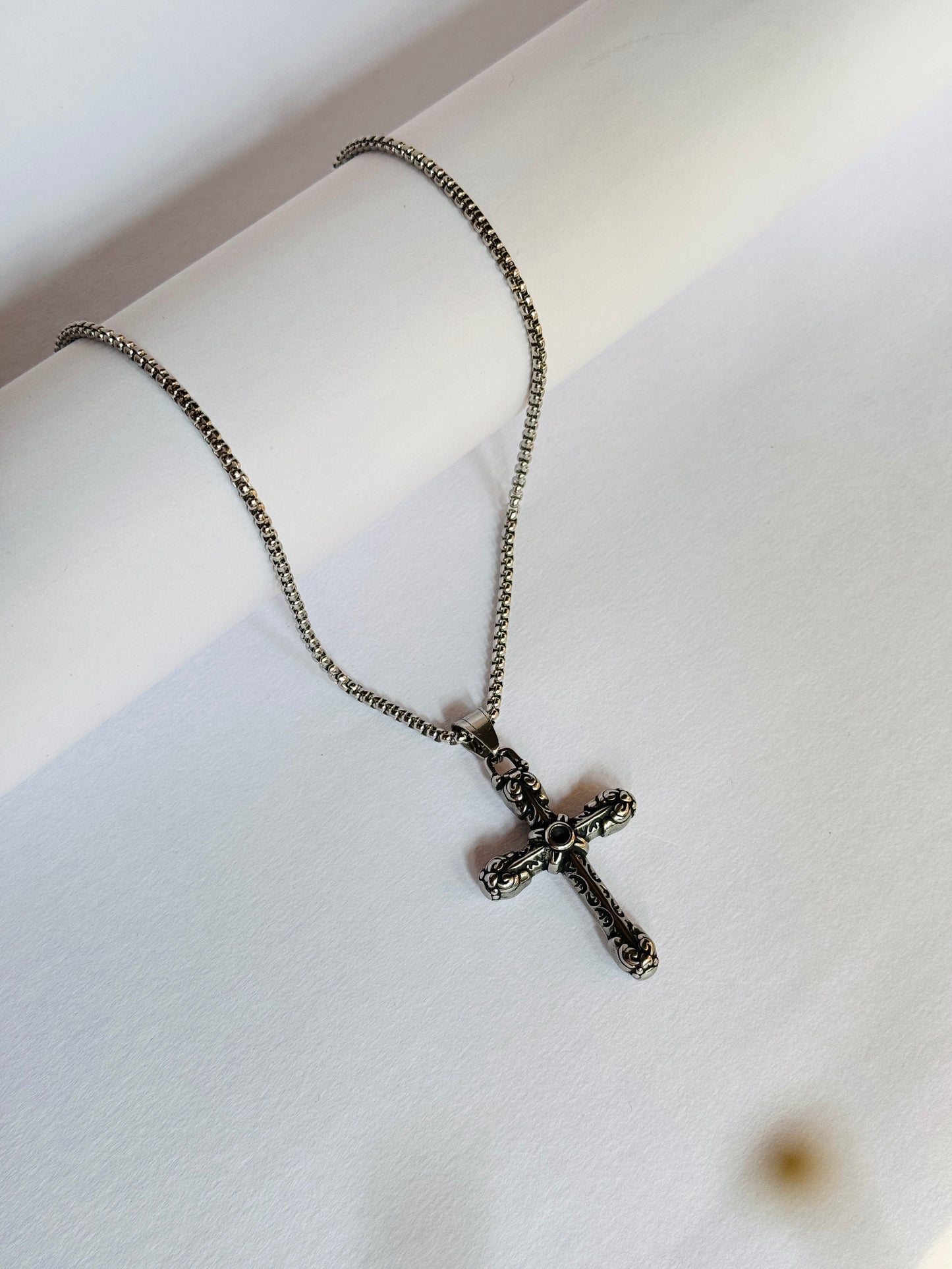 Big cross stainless steel necklace