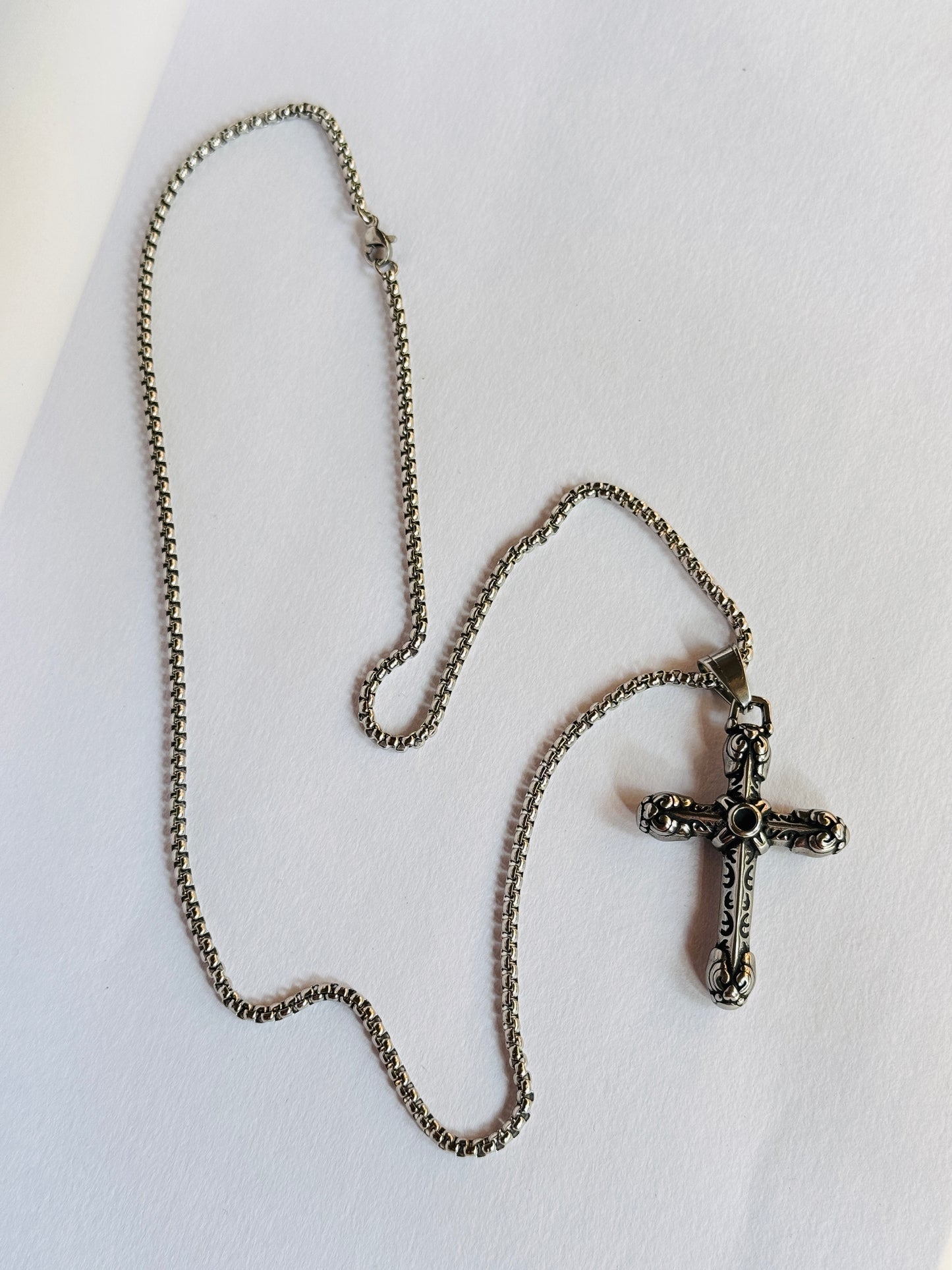 Big cross stainless steel necklace