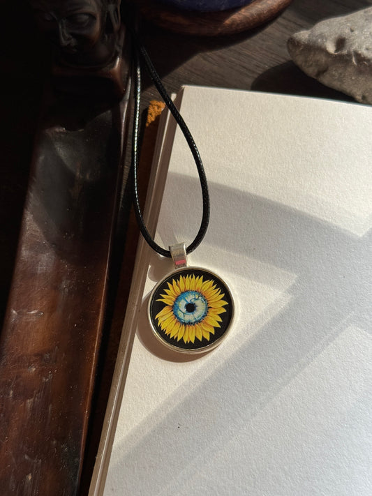 Sunflower resin necklace