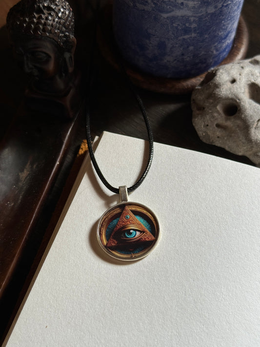 Illuminati round resin necklace