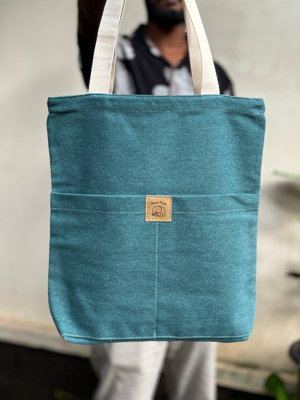 Plain green tote bag (H)