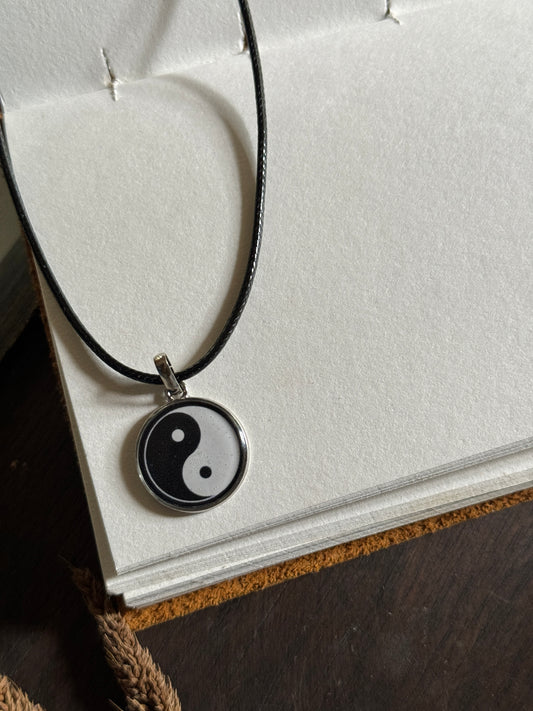 Ying Yang resin necklace