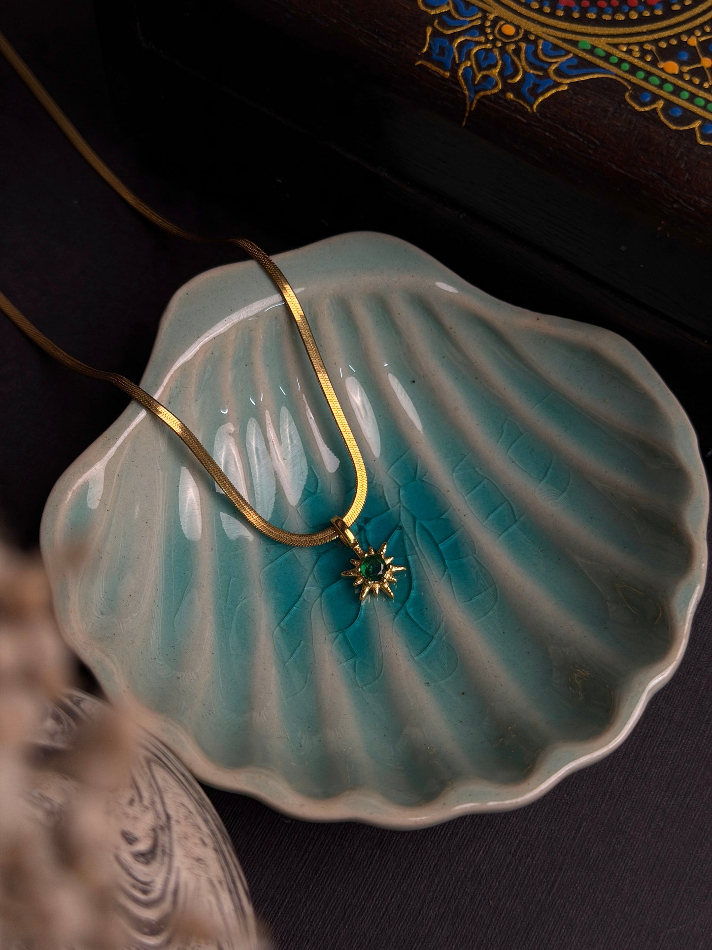 emerald sun necklace