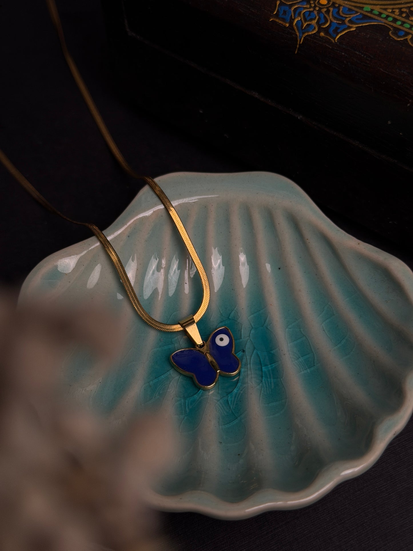 Butterfly 18k gold plated stainless steel necklace