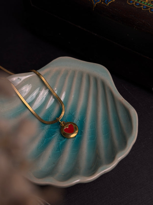 Small heart shape 18 K Gold plated Stainless steel chain
