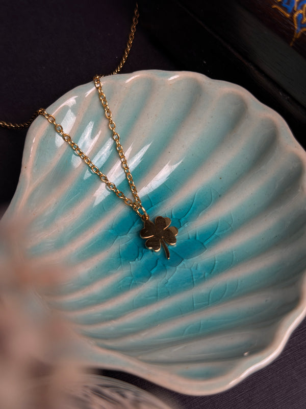 Clover 18k gold plated stainless steel necklace