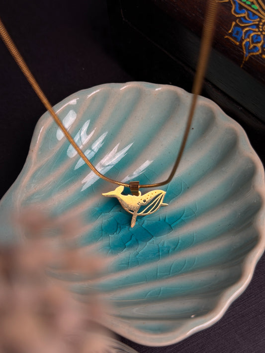Whale Song stainless steel 18k gold plated chain