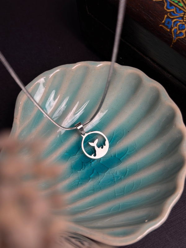 Whale Tail stainless steel silver chain