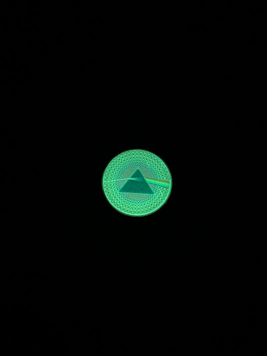 Glow in the dark pink floyd resin necklace