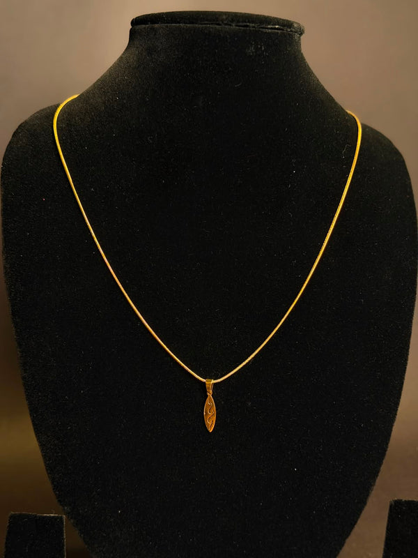 Oval wave round stainless steel 18k gold plated chain