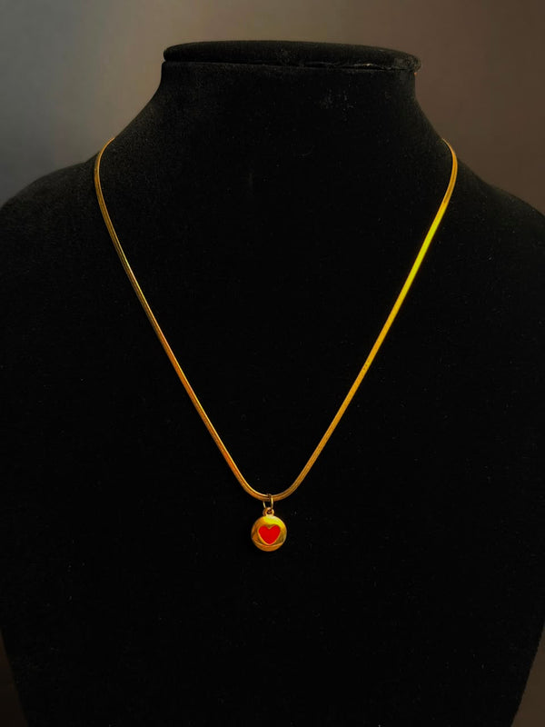 Small heart shape 18 K Gold plated Stainless steel chain