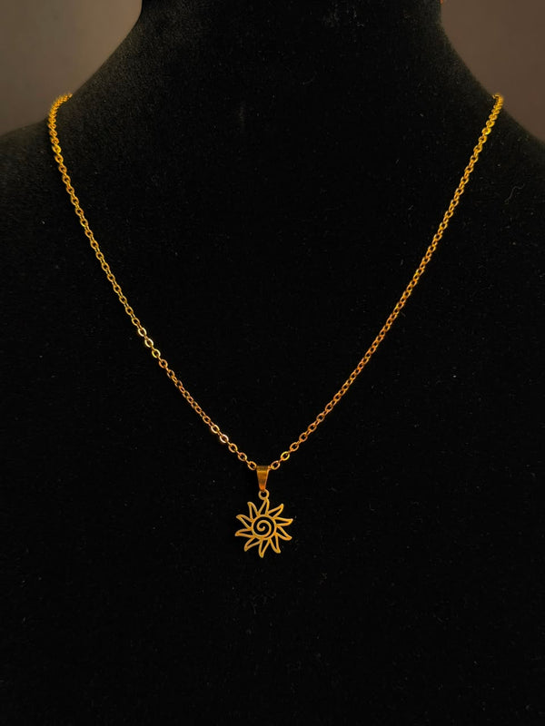 Spiral Star stainless steel 18k gold plated chain