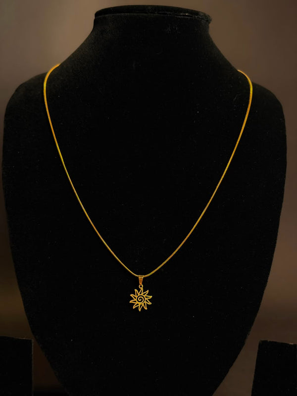 Spiral Star round stainless steel 18k gold plated chain