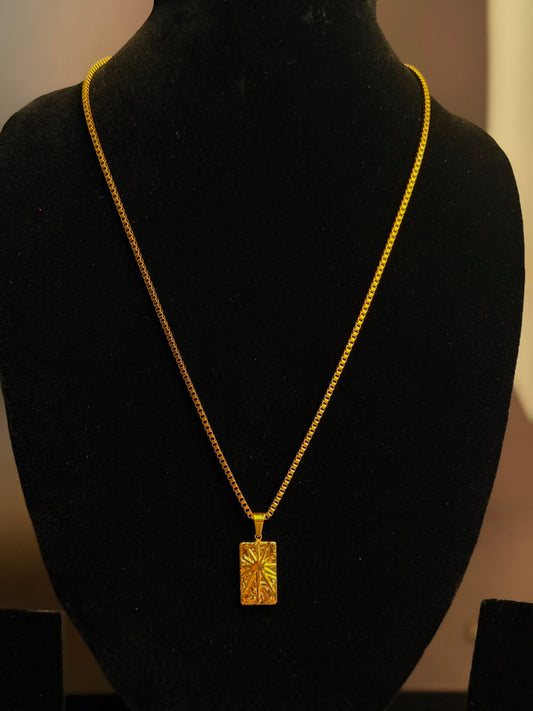 Starburst Gold stainless steel 18k gold plated chain