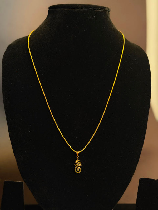 Unalome Spiral 18k gold plated , stainless steel necklace