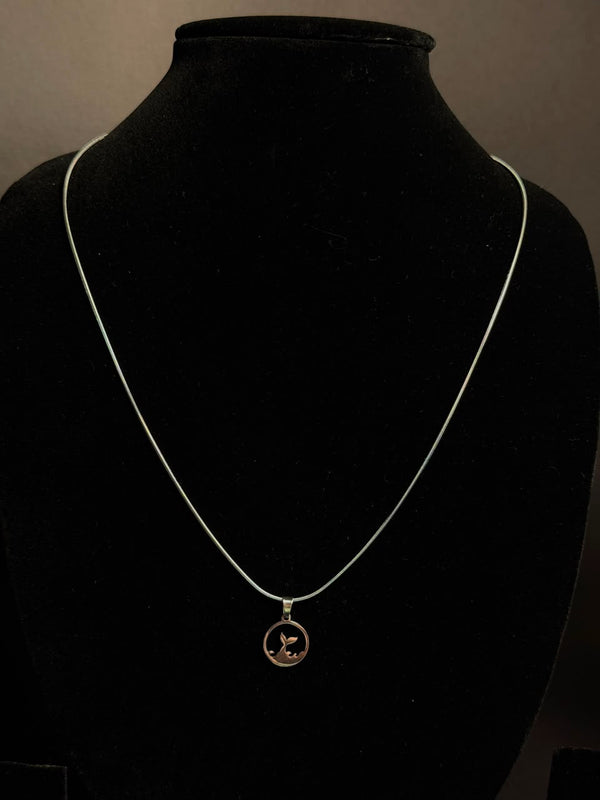 Whale Tail stainless steel silver chain