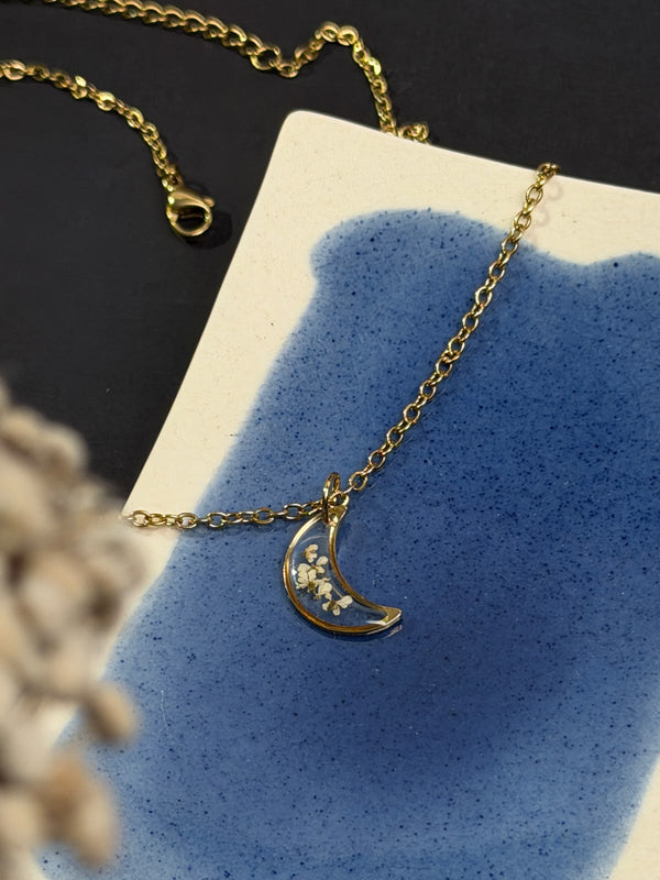 Moon garden 18k Gold plated Stainless steel necklace