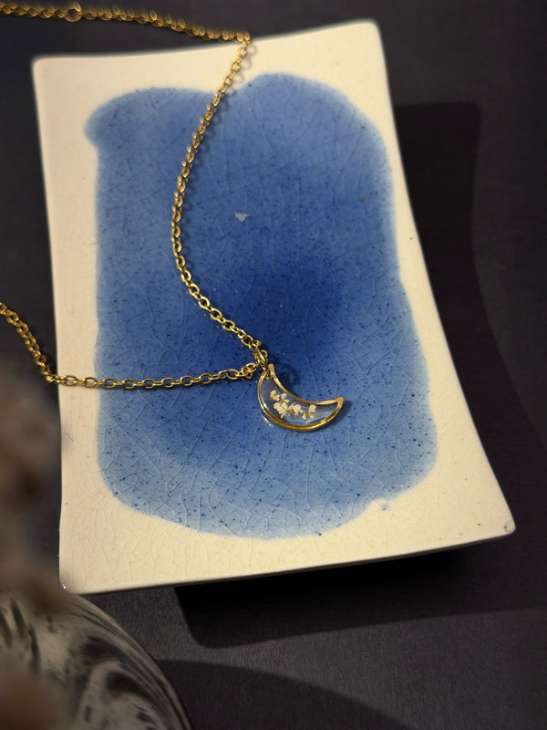 Moon garden 18k Gold plated Stainless steel necklace