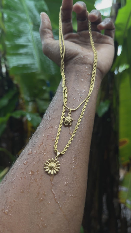 Sunflower and turtle chain combo