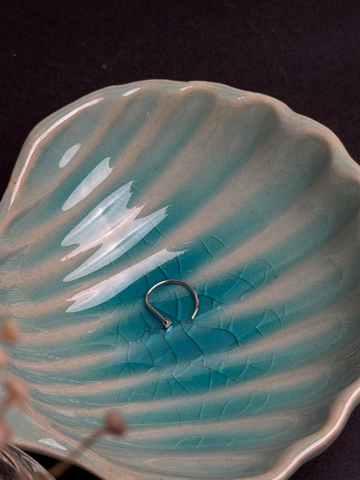 Clip-on Flat Round Hoop Silver ( fake nose ring )