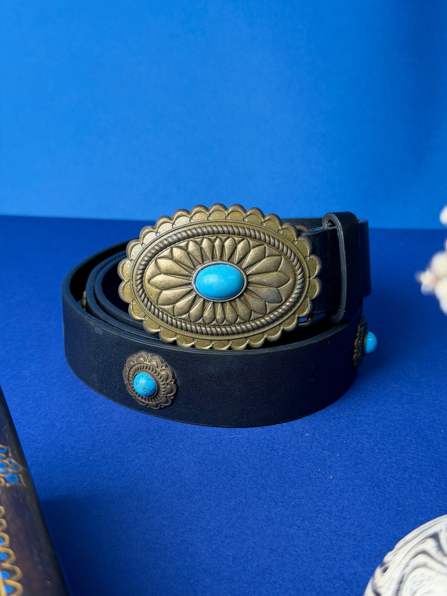 Blue Talisman Premium Leather Belt – Black
